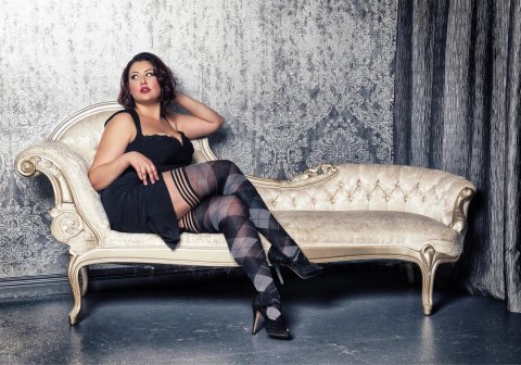 Kix'ies Kimmie C Pończochy do uda Argyle z antypoślizgowym systemem