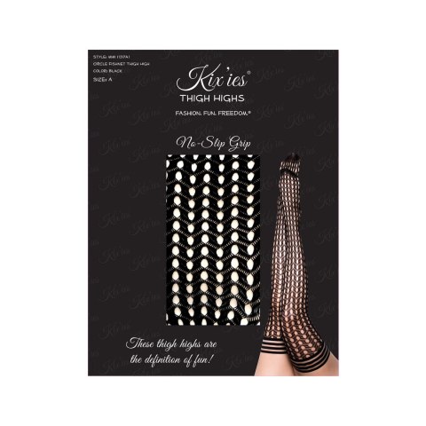 Kix'ies Mimi A - Pończochy kabaretki czarne z systemem antypoślizgowym