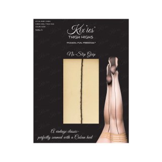 Kix'ies Ruby Pończochy Sheer Knee-High Nude z Czarnym Szwem, Rozmiar A