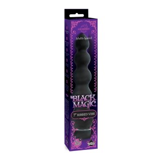 Doc Johnson Black Magic Ribbed Vibe czarny 18 cm wodoodporny
