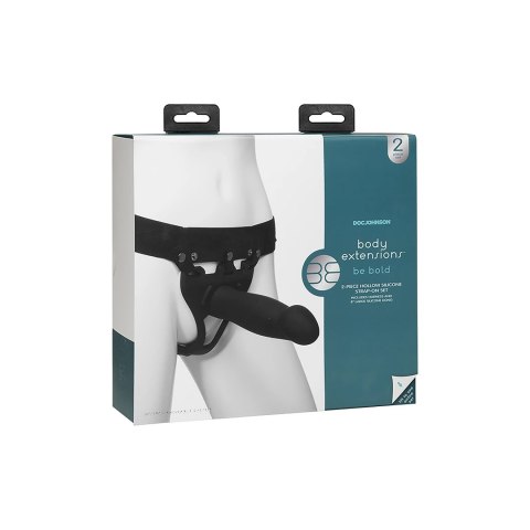 Doc Johnson Body Extensions Bold - Uprząż silikonowa z pilotem i nakładką