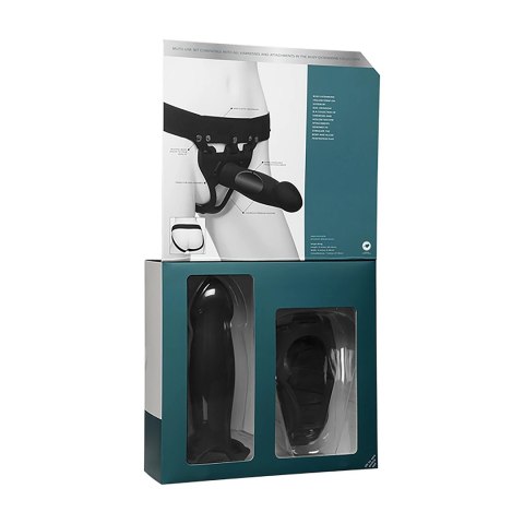 Doc Johnson Body Extensions Bold - Uprząż silikonowa z pilotem i nakładką