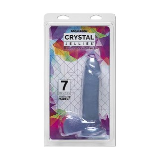 Doc Johnson Crystal Jellies 18 cm z jądrami - przezroczysty model z przyssawką
