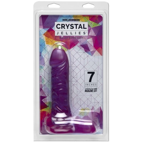 Doc Johnson Crystal Jellies Ballsy Super Cock 18 cm przezroczysty