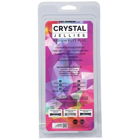 Doc Johnson Crystal Jellies Medium Plug - elastyczny korek średni