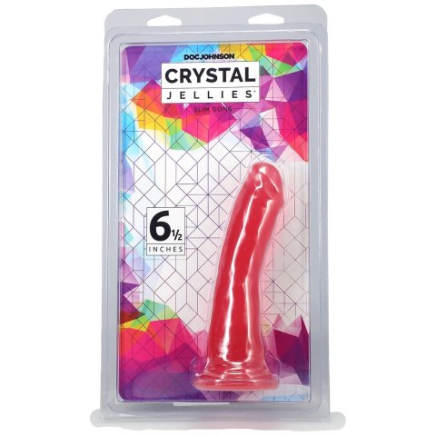 Doc Johnson Crystal Jellies Slim Model 15 cm z przyssawką, przezroczysty