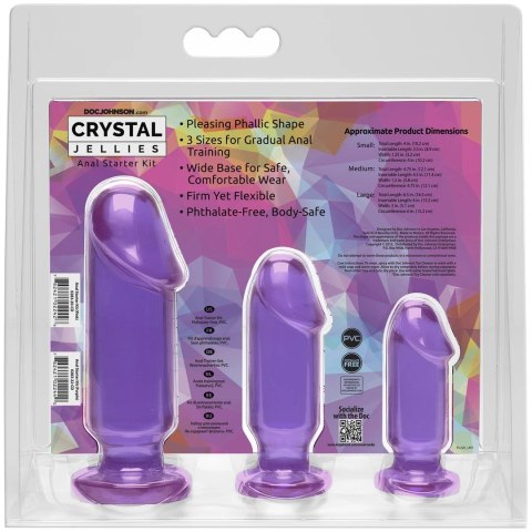 Doc Johnson Crystal Jellies Zestaw treningowy 3 rozmiary przezroczysty