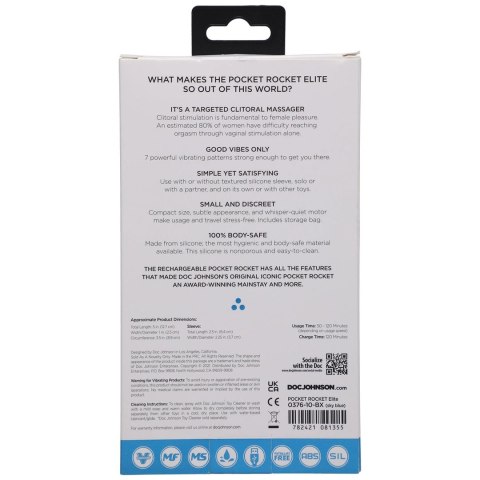 Doc Johnson Pocket Rocket Elite Mini - Kompaktowy model silikonowy 10 cm rożowy