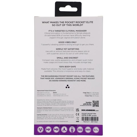 Doc Johnson Pocket Rocket Elite Mini - silikonowy model 10 cm, rożowy