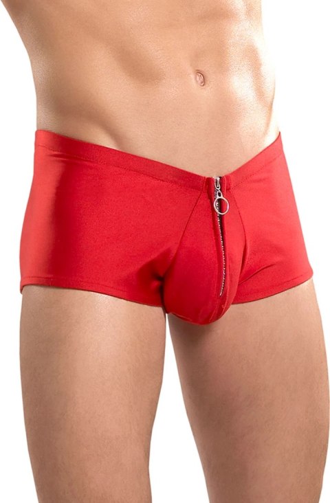 Male Power Nylon Spandex mini szorty z zamkiem, czarne, rozmiar M
