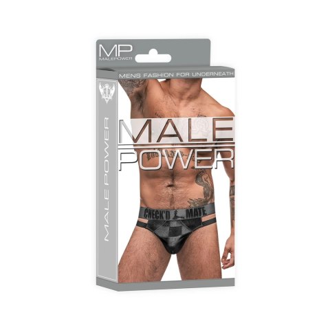 Male Power Check'd Mate Stringi Cutout z siateczką i ozdobnym pasem M