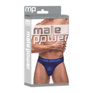 Male Power Diamond Mesh Stringi męskie, czarne, komfortowy pas