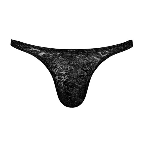 Male Power Stretch Lace Stringi męskie koronkowe czarne komfortowe