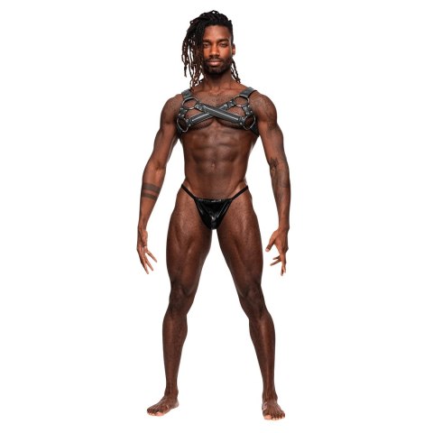 Male Power Virgo Leather Look Uprząż Regulowana Czarna