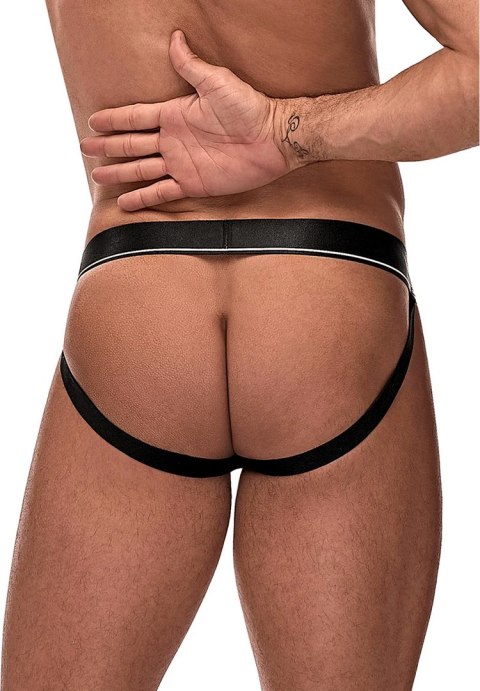 Male Power Cock Pit Net Jock - Majtki z kieszenią i otwartym tyłem, czarne