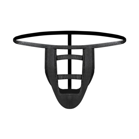 Male Power Extreme model G-string z kieszenią, wykończenie cire, czarny