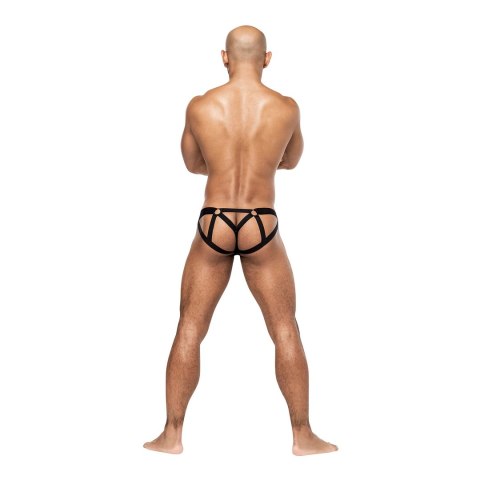 Male Power Galactic Strappy Ring Jock L/XL - Pasek z pierścieniami, czarny