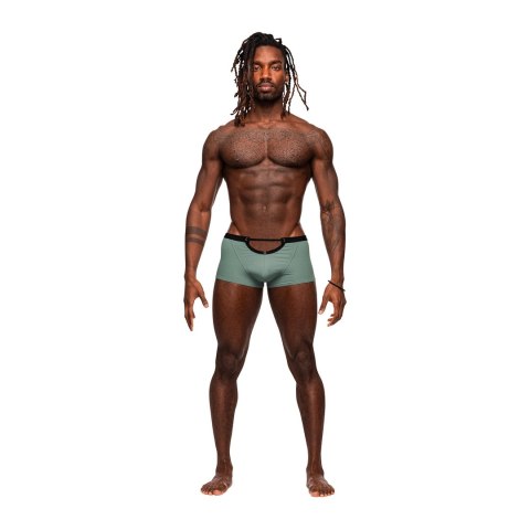 Male Power Magnificence Mini szorty S z metalowymi przelotkami, jadeitowe