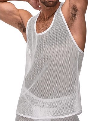 Male Power Stretch Net Top L/XL czarny siateczkowy tank