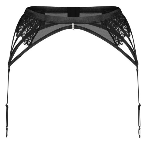 Obsessive Donarella Czarny Pas do Pończoch XS/S - hafty, regulacja