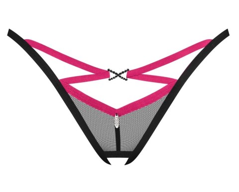 Obsessive Novenes XL/2XL - Stringi bez przeszycia z rożowym akcentem