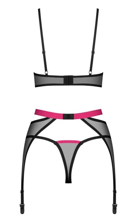 Obsessive Novenes XS/S - Komplet 3-częściowy z transparentnego materiału