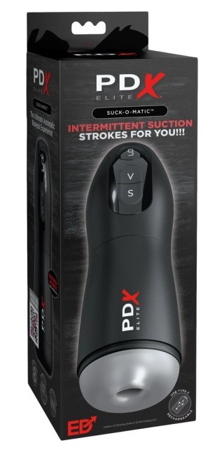 PDX Elite Suck-O-Matic Frosted Black - Automatyczna maszyna intymna 7 trybow