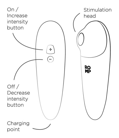 ROMP Shine X - Wibrator powietrzny z technologią Pleasure Air, 14,2 cm