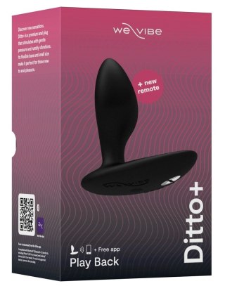 We-Vibe Ditto+ Satin Black zdalnie sterowany korek silikonowy Bluetooth