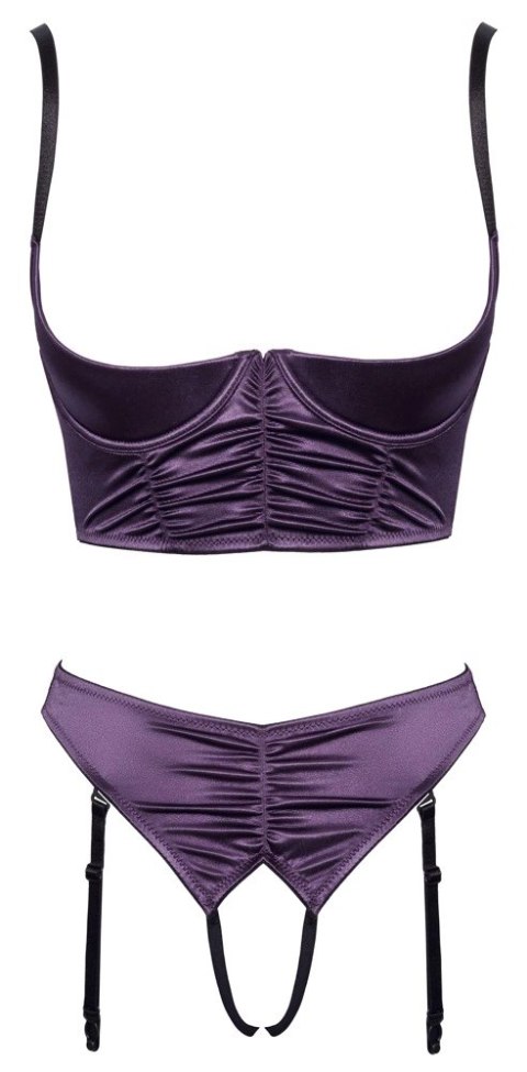 Cottelli Lingerie komplet z paskami do pończoch fioletowy 80C/M