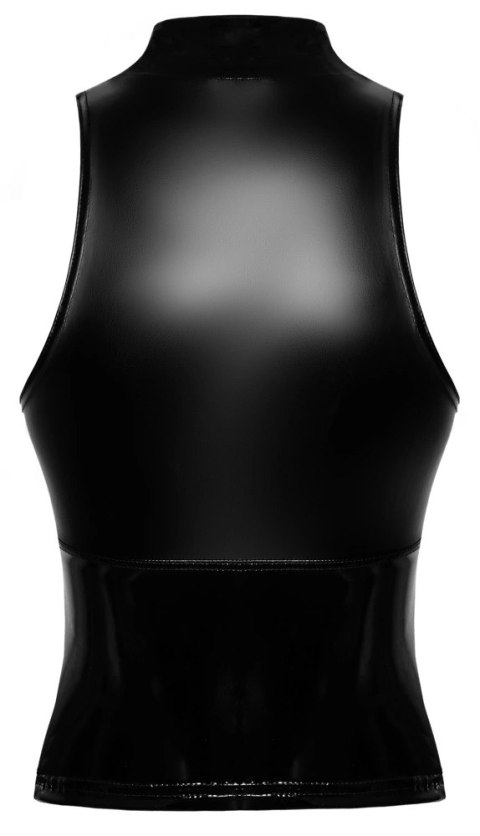 Noir Top Damski Czarny Powerwetlook Zamek S Bez Rękawow