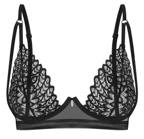 Obsessive Donarella biustonosz czarny M/L miękki tiul haftowany
