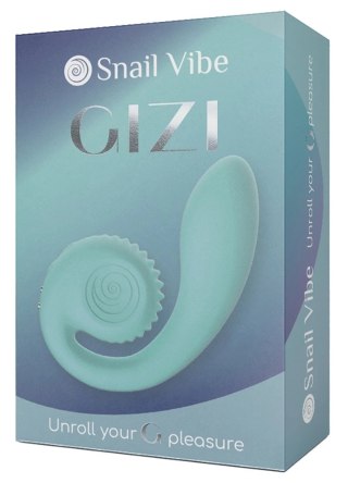 Snail Vibe Gizi turkusowy - wibrator z elastycznym systemem duo 19 cm