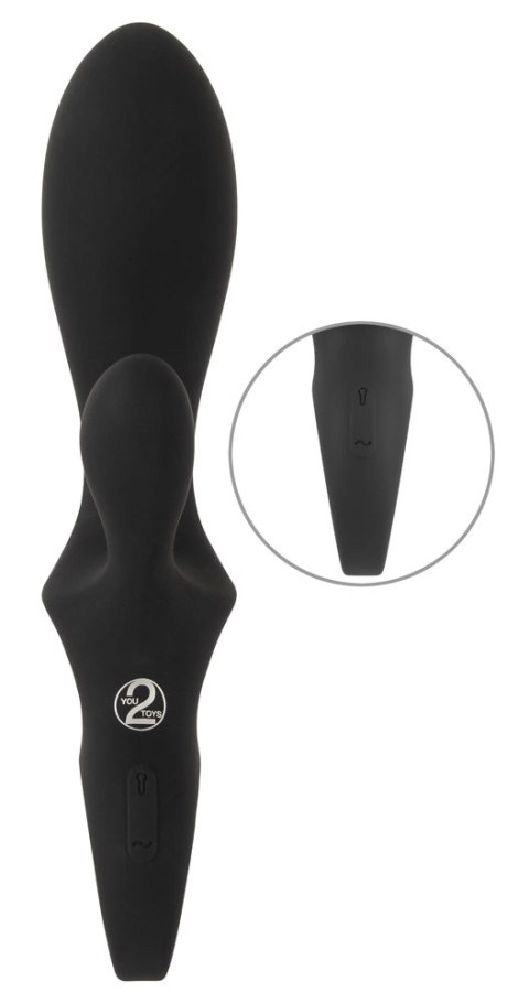 You2Toys Eternal - Wibrator Kroliczek Czarny, Nadmuchiwany, 3 Silniki