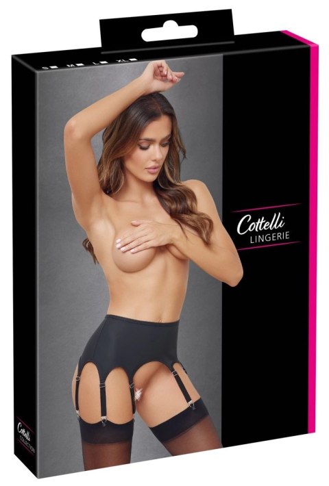 Cottelli LINGERIE Pas do Pończoch 8 Szelek Czarny Mat XL
