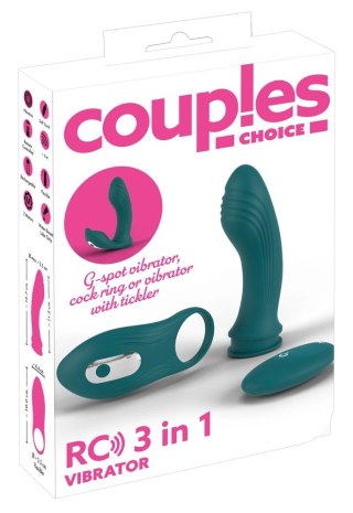 Couples Choice Zestaw 3w1 z wibratorem G i pierścieniem, pilot RC