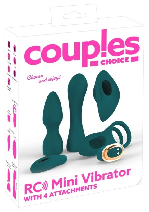 Couples Choice Zestaw Mini Wibratorow 4w1 Zielony z Pilotem RC