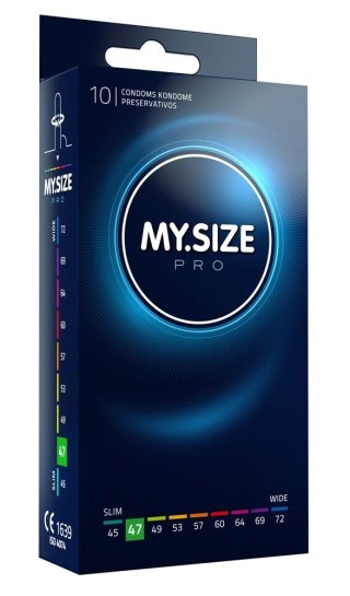 MY.SIZE PRO 47 mm - precyzyjnie dopasowane, ultracienkie, 10 szt.