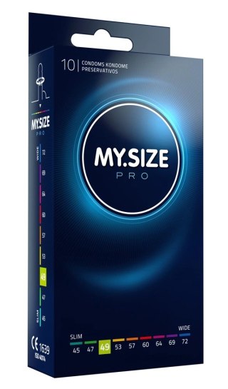 MY.SIZE PRO 49 mm 10 szt. ultracienkie prezerwatywy Vytex, hypoalergiczne