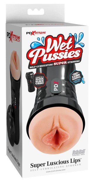 PDX Extreme Wet Pussies Super Luscious Lips czarna maszyna intymna 21,6 cm