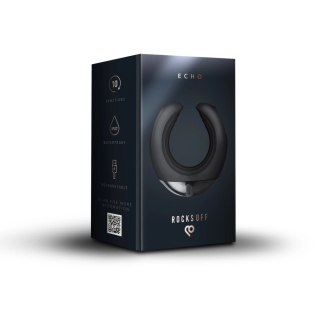 Rocks-Off Echo C czarna maszyna intymna z wibracjami, ergonomiczna