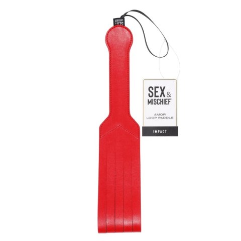 Sportsheets Sex & Mischief Amor Paddle czerwone podwojne pasma 36cm