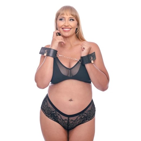 Sportsheets Sex & Mischief Brat kajdanki czarne skora wegańska regulowane