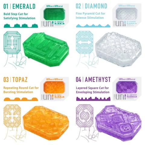 Tenga Uni Variety Pack 4 szt. - Zestaw uniwersalnych nakładek TPE