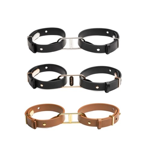 Crave ICON Cuffs mankiety czarne ze srebrem eleganckie stal nierdzewna