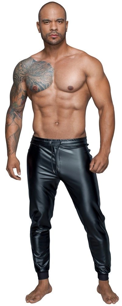 Noir Joggery Męskie 2XL Czarne Power Wetlook Matowe