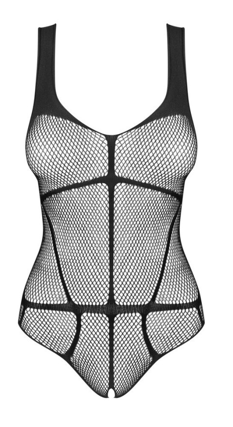 Obsessive Body B336 Czarna Siatkowana Konstrukcja Bez Strefy Krokowej S-L