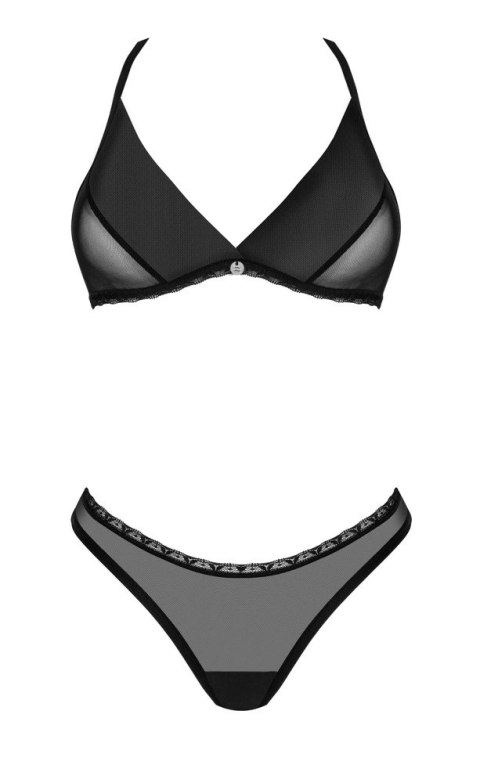 Obsessive Latinesa Set XL/2XL czarny haftowany komplet z tiulu