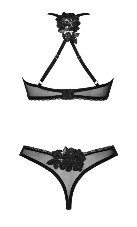 Obsessive Latinesa komplet biustonosz i stringi M/L czarny haft