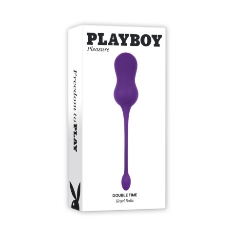 Playboy Pleasure Double Time - Wibrujące kulki Kegla z pilotem, silikon
